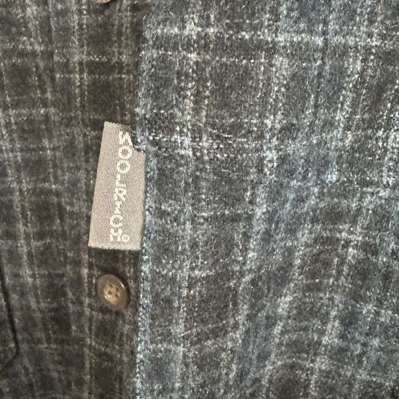 WOOLRICH Mens Blue Plaid 100% Wool Long Sleeve Shirt Size M Heavy - Picture 4 of 11